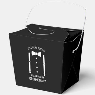 Black Wedding Bow Tie Groomsman Proposal Favor Box