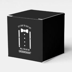 Black Wedding Bow Tie Groomsman Proposal Favor Box