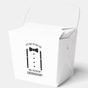 Black Wedding Bow Tie Groomsman Proposal Favor Box