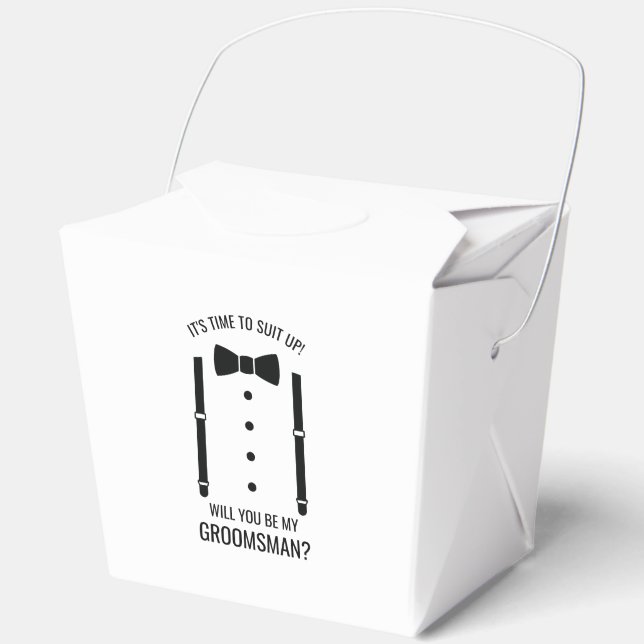Black Wedding Bow Tie Groomsman Proposal Favor Box (Front)