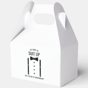 Black Wedding Bow Tie Groomsman Proposal Favor Box