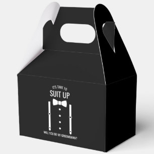 Black Wedding Bow Tie Groomsman Proposal Favor Box