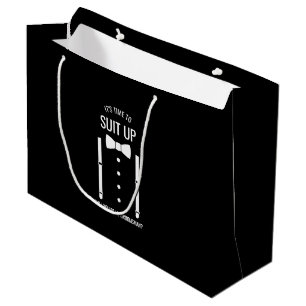 Black Wedding Bow Tie Groomsman Proposal Large Gift Bag