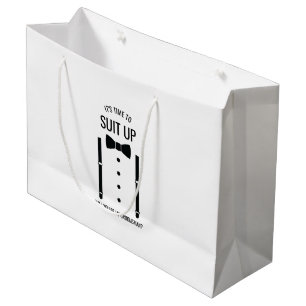 Black Wedding Bow Tie Groomsman Proposal Large Gift Bag