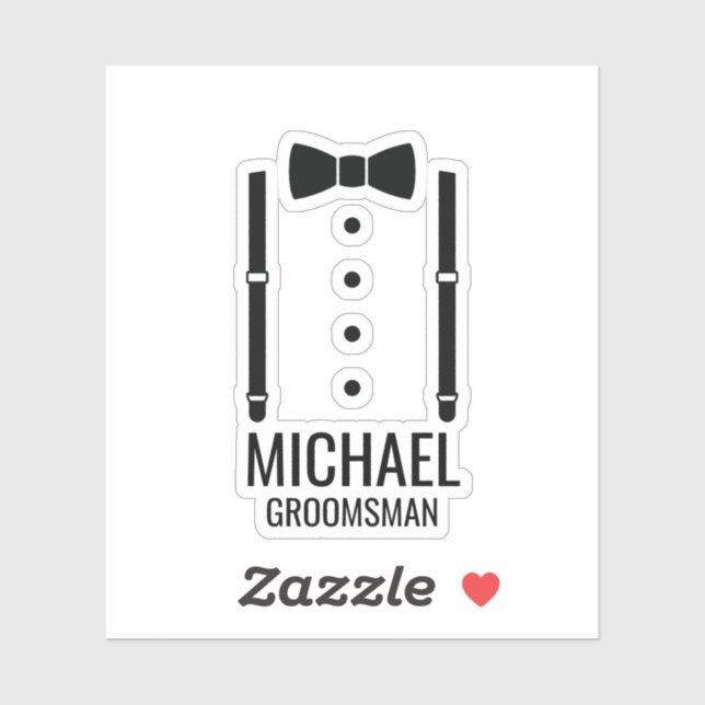 Black Wedding Bow Tie Personalized Groomsmen (Sheet)