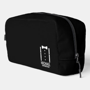 Black Wedding Bow Tie Personalized Groomsmen Dopp Kit
