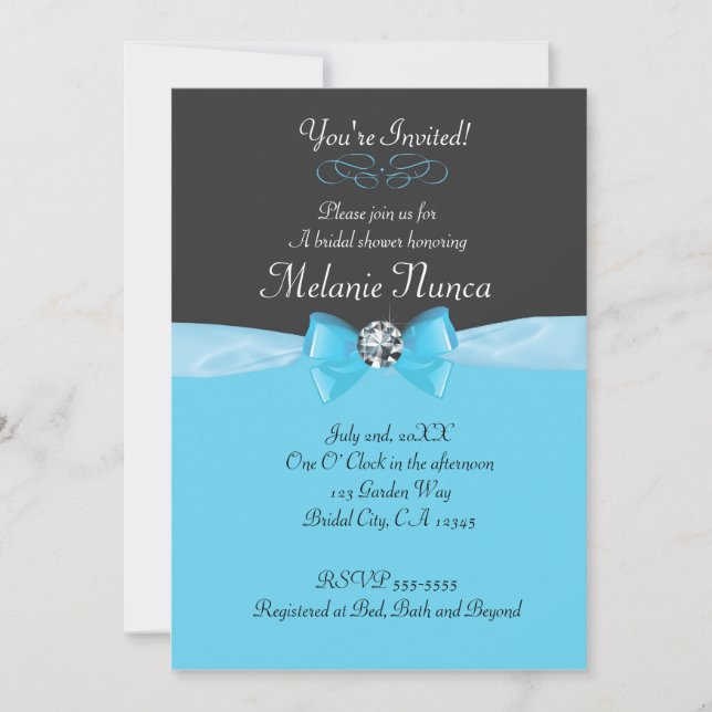 Black Wedding Bridal Shower Invitations (Front)