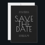 Black Wedding | Clean Typography Photo & QR Code Save The Date<br><div class="desc">This modern save the date wedding card features a black background on both the front and back, creating a clean, cohesive look with strong contrast and minimalist appeal. The simple typography stands out clearly, making the announcement feel confident, contemporary, and well structured. The back side includes space for a personal...</div>