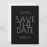 Black Wedding | Clean Typography Photo & QR Code