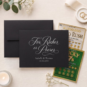 Black Wedding Favour Envelope For Richer or Poorer