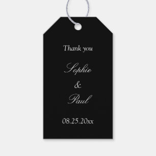 Black Wedding Favour Thank You Gift Tags