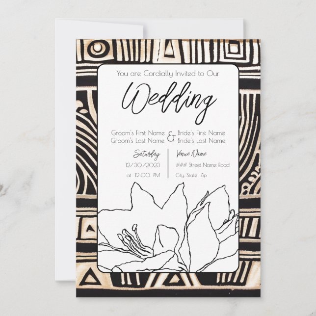 Black Wedding Invitation (Front)