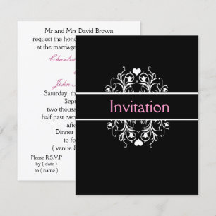black wedding invitation