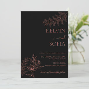 Black wedding invitation Wedding Invitation