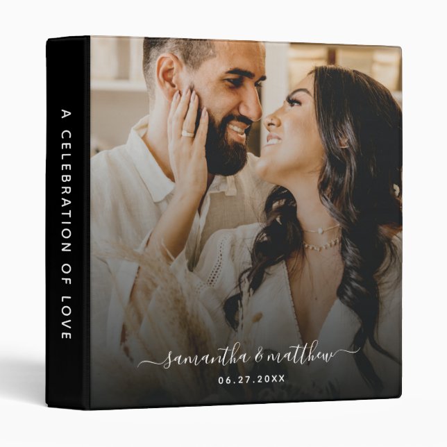 Black Wedding Photo Album Binder (Front/Spine)