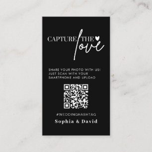 Black Wedding Photos Capture The Love QR Code Enclosure Card