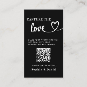 Black Wedding Photos Capture The Love QR Code Enclosure Card