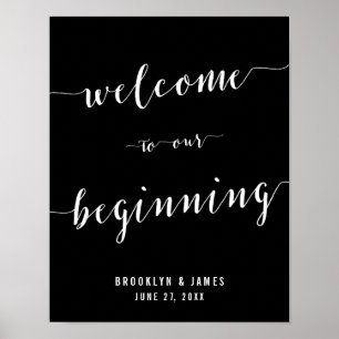 Black Wedding Reception Sign Print 11x14