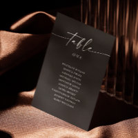 Black Wedding Seating Chart | Minimalist Formal