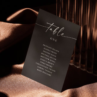 Black Wedding Seating Chart | Minimalist Formal Invitation