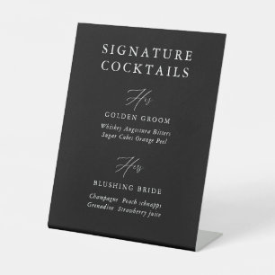 Black Wedding Signature Cocktail Bar Sign