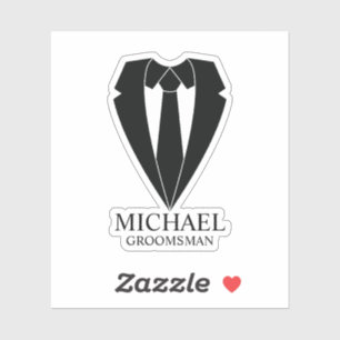 Black Wedding Suit and Tie Personalized Groomsmen
