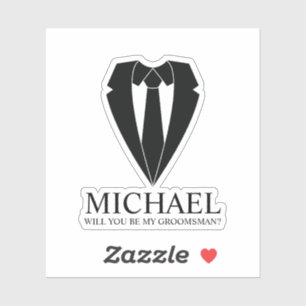 Black Wedding Suit Personalized Groomsman Proposal