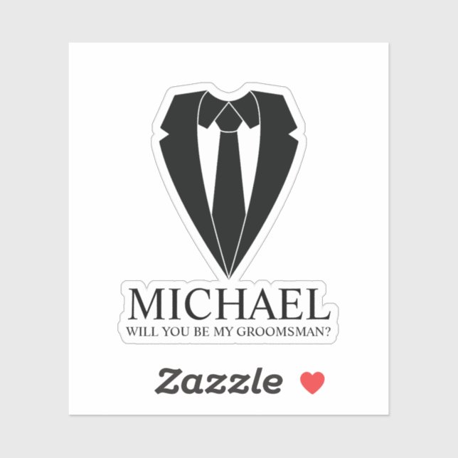 Black Wedding Suit Personalized Groomsman Proposal (Sheet)
