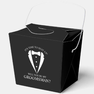 Black Wedding Tuxedo Suit Groomsman Proposal Favor Box