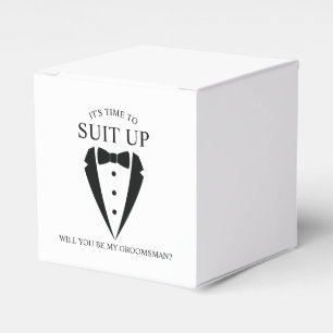Black Wedding Tuxedo Suit Groomsman Proposal Favor Box