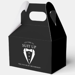 Black Wedding Tuxedo Suit Groomsman Proposal Favor Box