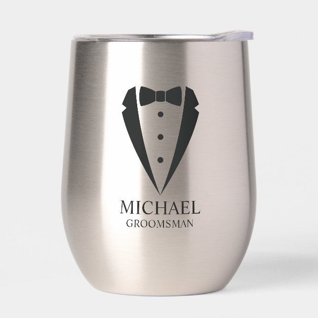 Black Wedding Tuxedo Suit Personalized Groomsmen (Left)