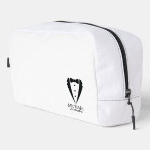 Black Wedding Tuxedo Suit Personalized Groomsmen Dopp Kit