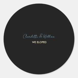 Black Wedding We Eloped Sticker