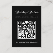 Black Wedding Website QR Code Simple Calligraphy