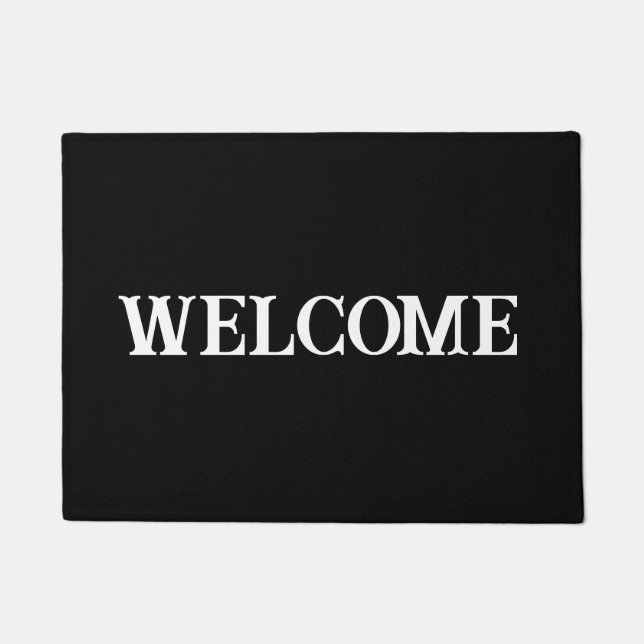 Black Welcome Doormat (Front)