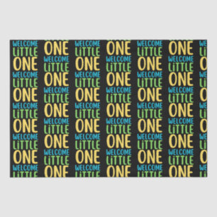 Black "Welcome Little One" Baby Shower Tissue Paper