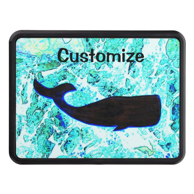 Black Whale Blue Thunder_Cove Trailer Hitch Cover (Front)