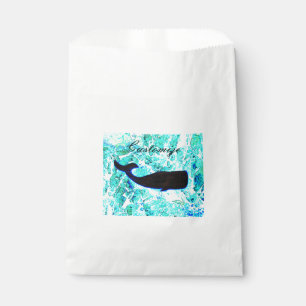 black whale underwater favour bag