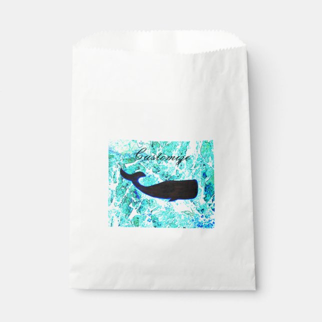 black whale underwater favour bag (Front)