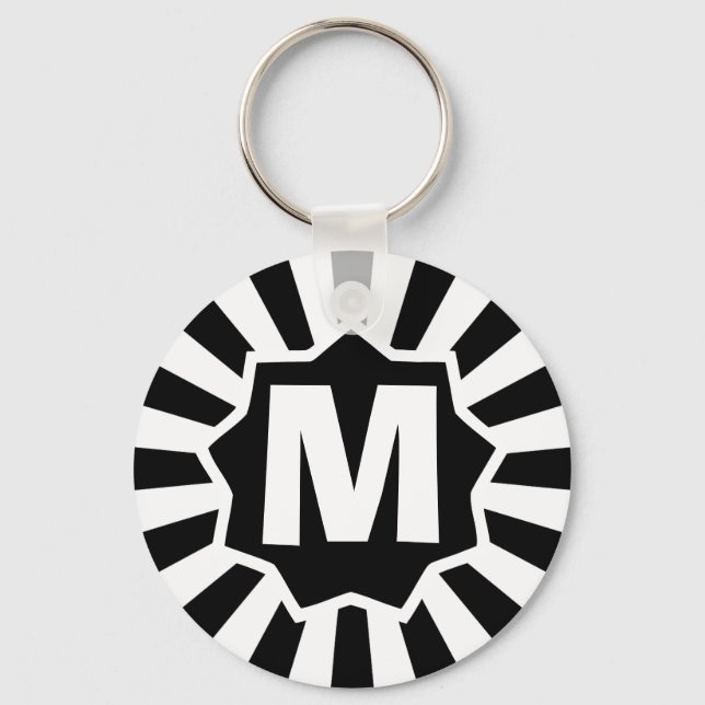 Black Wham Bam Monogrammed Keychain (Front)