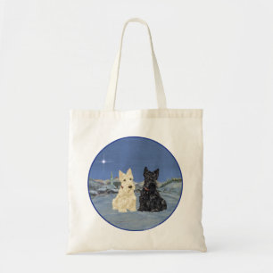 Black & Wheaten Scottish Terriers Winter Tote Bag
