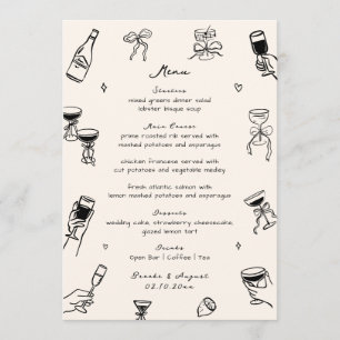 Black Whimsical Quirky Hand Drawn Menu