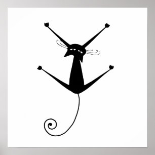 Black Whimsy Kitty 10 Poster