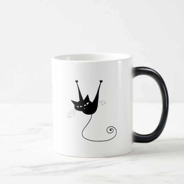 Black Whimsy Kitty 1 Magic Mug (Right)