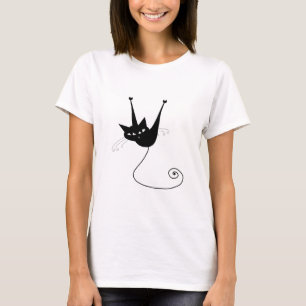Black Whimsy Kitty 1 T-Shirt