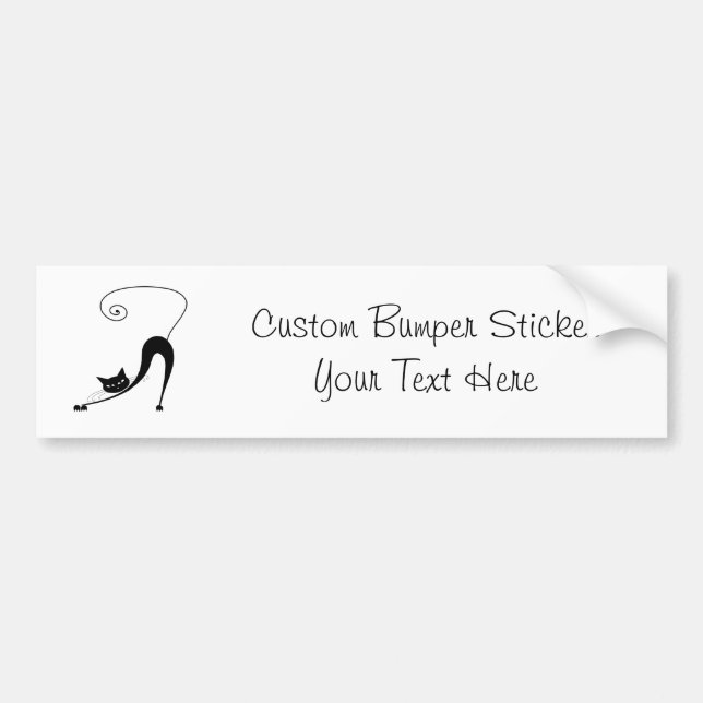 Black Whimsy Kitty 2 Bumper Sticker (Front)