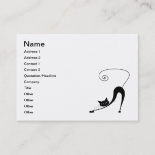 Black Whimsy Kitty 2 Business Card