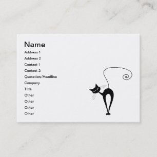 Black Whimsy Kitty 3 Business Card