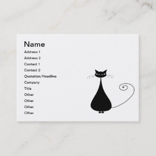 Black Whimsy Kitty 4 Business Card